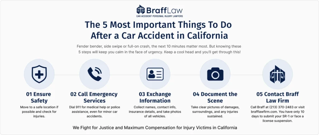 The 5 Most Important Things To Do After a Car Accident in California